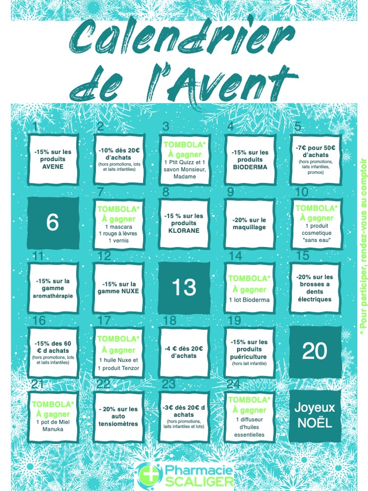 Calendrier avec Offres bleu