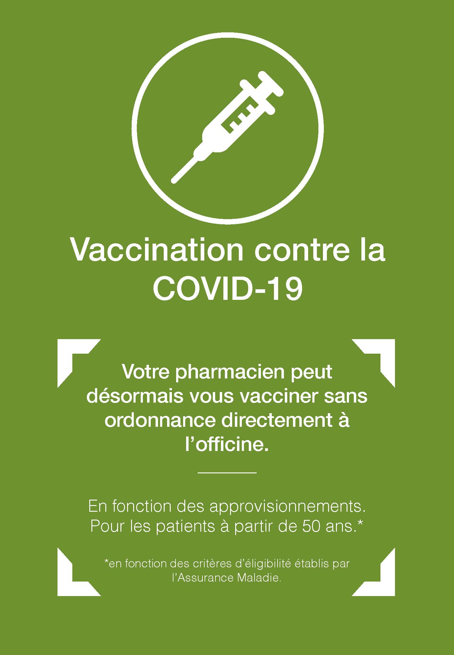 Affiche Information Vaccincation COVID 19 pre annonce Demarrage